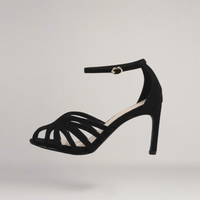 Daria® | Sandale aus Kunstleder mit hohem Absatz – Schwarz