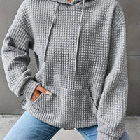 Léana™ | Texturiertes Kapuzen-Sweatshirt mit langen Ärmeln – Grau
