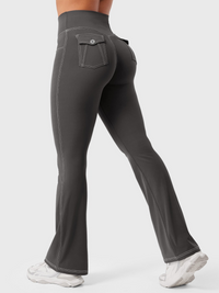 Vexaro | Flexibles Flared-Leggings für Damen Sommer – Dunkelgrau