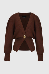 Ina - Luxus Strickjacke – Braun