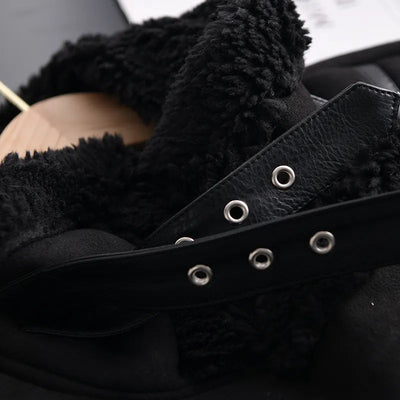 Geneviev | Bequemer Damen-Wintermantel aus Wildleder mit verstellbarem Gürtel und Fleece-Futter