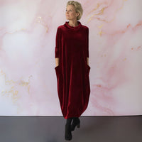 Anja™ | Samtiges elegantes Maxikleid – Rot