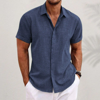 Herren Klassisches Button-up Hemd | Sommerlich Elegant – Dunkelblau