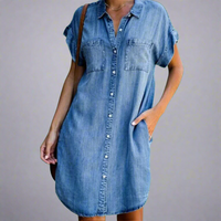 Minnegard | Mini-Kleid aus elastischem Premiumstoff – Hellblau