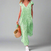 Xiselhild | Luftiges Musselin-Kleid für strahlende Sommertage – Smaragdgrün