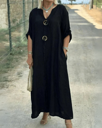 Inge™ | Elegantes Kleid im Ibiza-Stil – Schwarz