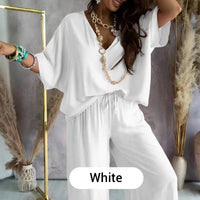 Women’s Casual Loose Solid Color Suit – Weiß