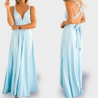 Noriswina | Sexy Multiway Boho Maxi-Kleid für besondere Anlässe – Hellblau