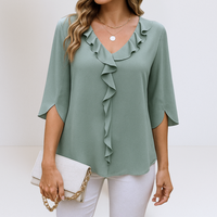 Maria™ | Lässige Bluse mit V-Ausschnitt – Grün
