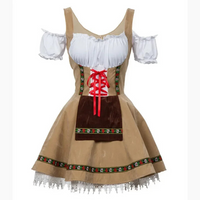 Damen Mini Dirndlkleid in Kurzform | Trachtenkleid mit klassischen Elementen – Khaki