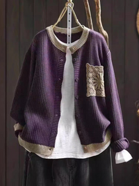 Ava | Strick-Cardigan – Lila