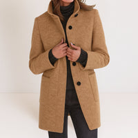 Victoria | Damenjacke mit hohem Kragen luxuriös – Khaki