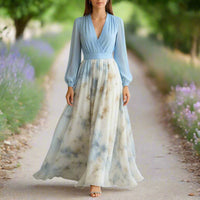 Abendkleider für Damen - Elegantes Maxikleid für Hochzeitsgäste – Blau