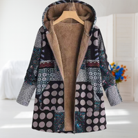 Rosalie - Eleganter Mid-Season Mantel – Schwarz-Grau-Braun