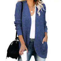 HANAE –  Long-cardigan mit retro-flair – Jeansblau