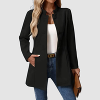 Modique™ -  Eleganter und Zeitloser Mantel mit Stehkragen – Schwarz