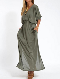 Sandrine | Leichte und fließende Sommerkleid – Grün