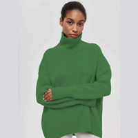 Kurzarm-Rollkragenpullover – Kühne Eleganz mit modernem Flair – Dunkelgrün