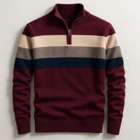 Finn | Herren-Pullover gestreift klassisch & modern – Bordeaux