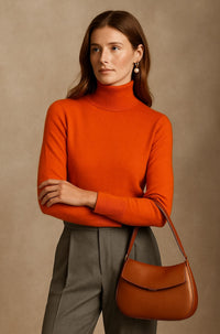 Ella | Damen Kaschmirpullover modern & komfortabel – Orange