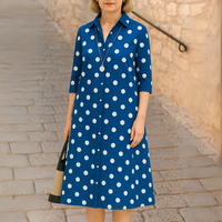 Joke™ | Elegantes Kleid – Blau - Punkte