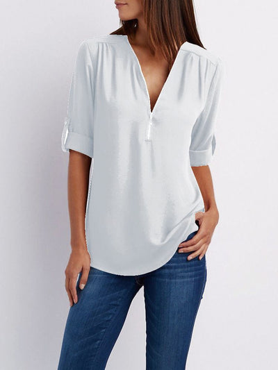 Langärmelige Lockere Bluse