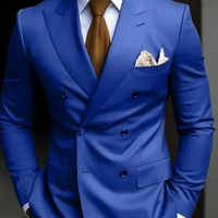 Herren Zweireihig Formell Hochzeitsgast Anzug Set | Zweiteiliges Set – Blau