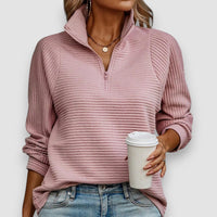 Lilly | Pullover mit halbem Reißverschluss – Rosa