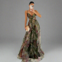 Valtruda | Luftiges Maxikleid mit Wow-Effekt – Oliv