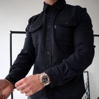 Dave | Stilvolles Overshirt für Herren – Schwarz