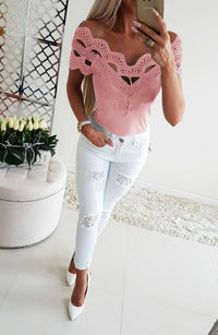 Maddox | Spitzen-Top – Rosa