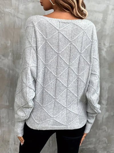 Clithara | Modischer Pullover mit Fledermausärmeln und elegantem U-Boot-Ausschnitt