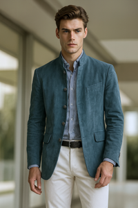 Johnny | Wildlederjacke – blau