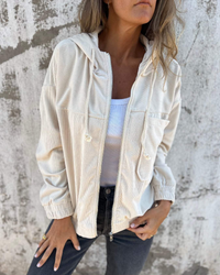 VERONIKA - CORD-STOFFJACKE – Weiß