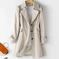 Damen Trenchcoat mit Kapuze | Winter – Khaki