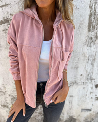 VERONIKA - CORD-STOFFJACKE – Rosa