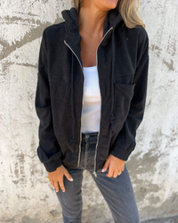 VERONIKA - CORD-STOFFJACKE – Schwarz