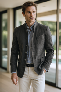 Johnny | Wildlederjacke – grau
