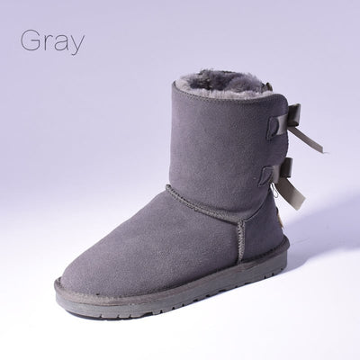 Lela | Warme Schneestiefel mit Fell und Schleifen für Frauen