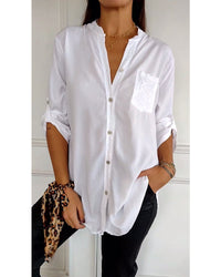 Lea | Damen Casual Top elegant mit glitzernden Pailletten – Weiß
