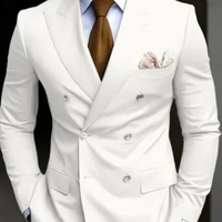 Herren Zweireihig Formell Hochzeitsgast Anzug Set | Zweiteiliges Set – Aus Weiß