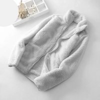 Kovanis | Weiche und flauschige Jacke mit Reißverschluss, Fleeceweste – Grau