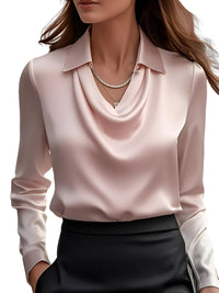 Dionne - Schicke Damenbluse mit langen Ärmeln – Rosa