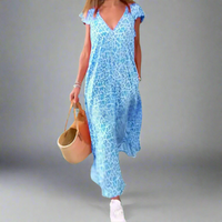 Xiselhild | Luftiges Musselin-Kleid für strahlende Sommertage – Blau