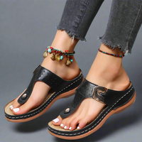 Jutelen | Premium Orthopädische Keil-Sandalen für den Sommer – Schwarz