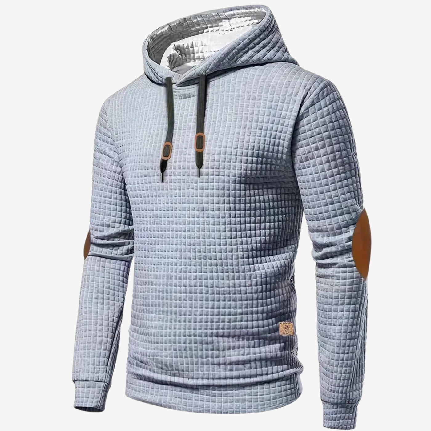 Julien | Stylischer Kapuzenpullover für Herren mit Patchwork-Details an den Ärmeln