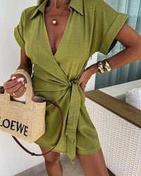 Louise™ | Eleganter Kurzarm-Jumpsuit – Grün