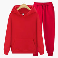 Herren Jogginganzug mit Kapuzenpullover und Bündchenhose – Rot