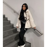 Haisley Flauschige Oversized-Jacke – Creme-Weiß
