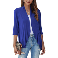 SEVDA - LEICHTER CARDIGAN MIT DREIVIERTELÄRMELN – Blau
